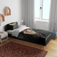Hawaii Ka Pule a ka Haku Memorial Bedding Set Flower Lei Cross - Black LT7 - Polynesian Pride