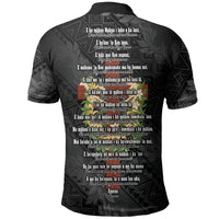 Hawaii Ka Pule a ka Haku Memorial Polo Shirt Flower Lei Cross - Black LT7 - Polynesian Pride