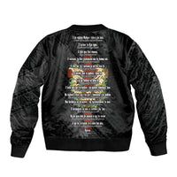 Hawaii Ka Pule a ka Haku Memorial Sleeve Zip Bomber Jacket Flower Lei Cross - Black LT7 - Polynesian Pride