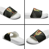 Hawaii Ka Pule a ka Haku Memorial Slide Sandals Flower Lei Cross - Black LT7 - Polynesian Pride