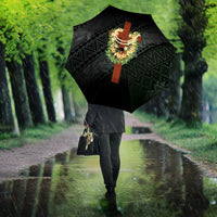 Hawaii Ka Pule a ka Haku Memorial Umbrella Flower Lei Cross - Black LT7 - Polynesian Pride