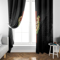 Hawaii Ka Pule a ka Haku Memorial Window Curtain Flower Lei Cross - Black LT7 - Polynesian Pride