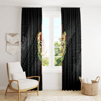 Hawaii Ka Pule a ka Haku Memorial Window Curtain Flower Lei Cross - Black LT7 - Polynesian Pride