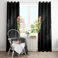 Hawaii Ka Pule a ka Haku Memorial Window Curtain Flower Lei Cross - Black LT7 - Polynesian Pride