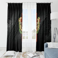 Hawaii Ka Pule a ka Haku Memorial Window Curtain Flower Lei Cross - Black LT7 - Polynesian Pride