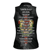 Hawaii Ka Pule a ka Haku Memorial Women Sleeveless Polo Shirt Flower Lei Cross - Black LT7 - Polynesian Pride