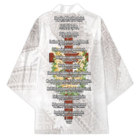 Hawaii Ka Pule a ka Haku Memorial Kimono Flower Lei Cross - Ivory White LT7 - Polynesian Pride