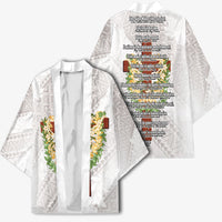 Hawaii Ka Pule a ka Haku Memorial Kimono Flower Lei Cross - Ivory White LT7 - Polynesian Pride