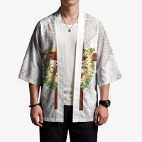Hawaii Ka Pule a ka Haku Memorial Kimono Flower Lei Cross - Ivory White LT7 - Polynesian Pride