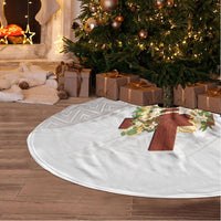 Hawaii ⁠Ka Pule a ka Haku Memorial Tree Skirt Flower Lei Cross - Ivory White