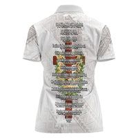 Hawaii Ka Pule a ka Haku Memorial Women Polo Shirt Flower Lei Cross - Ivory White LT7 - Polynesian Pride