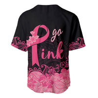 Polynesian Baseball Jersey Plumeria Breast Cancer Awareness Survivor Ribbon Pink LT7 - Polynesian Pride