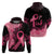 Polynesian Hoodie Plumeria Breast Cancer Awareness Survivor Ribbon Pink LT7 - Polynesian Pride