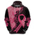 Polynesian Hoodie Plumeria Breast Cancer Awareness Survivor Ribbon Pink LT7 - Polynesian Pride