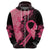 Polynesian Hoodie Plumeria Breast Cancer Awareness Survivor Ribbon Pink LT7 - Polynesian Pride