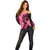 Polynesian Off Shoulder Sweater Plumeria Breast Cancer Awareness Survivor Ribbon Pink LT7 - Polynesian Pride