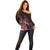 Polynesian Off Shoulder Sweater Breast Cancer RIbbon Butterfly Mix Plumeria Curves Pink LT7 - Polynesian Pride