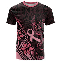 Polynesian T Shirt Breast Cancer RIbbon Butterfly Mix Plumeria Curves Pink LT7 Black Pink - Polynesian Pride