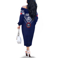 Personalised Samoa Rugby Family Matching Off Shoulder Long Sleeve Dress and Hawaiian Shirt World Cup 2023 Siamupini Siva Tau LT7 - Polynesian Pride