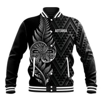 New Zealand Ta Moko Silver Fern Baseball Jacket Taniko Taniwha Motifs