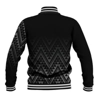 New Zealand Ta Moko Silver Fern Baseball Jacket Taniko Taniwha Motifs