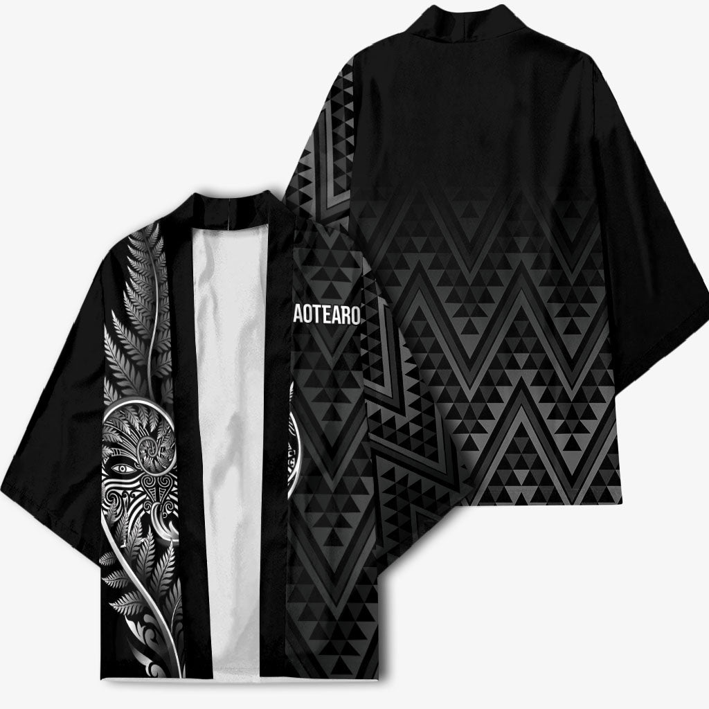 New Zealand Ta Moko Silver Fern Kimono Taniko Taniwha Motifs