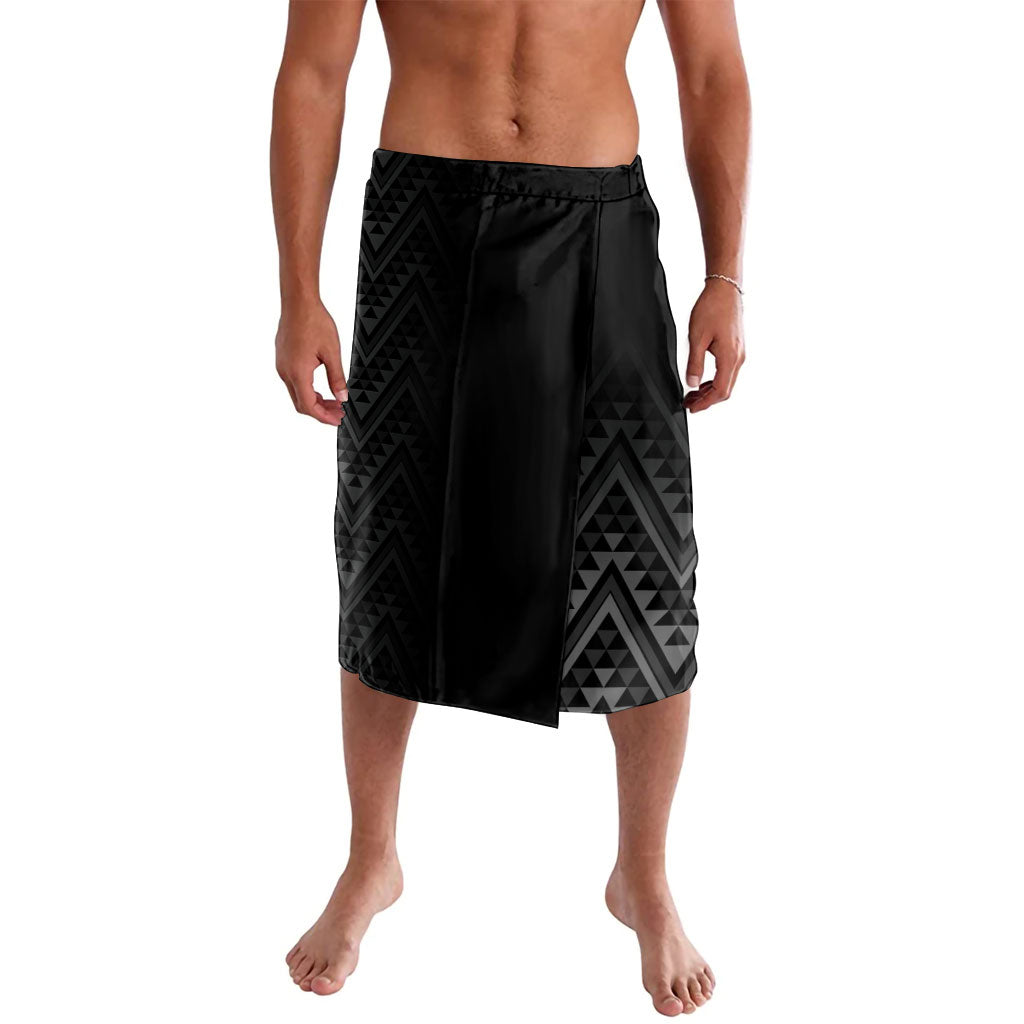 New Zealand Ta Moko Silver Fern Lavalava Taniko Taniwha Motifs LT7 Black - Polynesian Pride