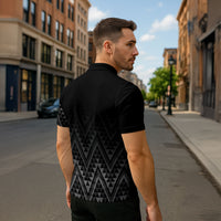New Zealand Ta Moko Silver Fern Zipper Polo Shirt Taniko Taniwha Motifs