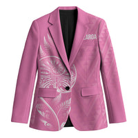 New Zealand Ta Moko Silver Fern Pink Blazer Taniko Taniwha Motifs