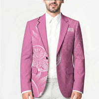 New Zealand Ta Moko Silver Fern Pink Blazer Taniko Taniwha Motifs
