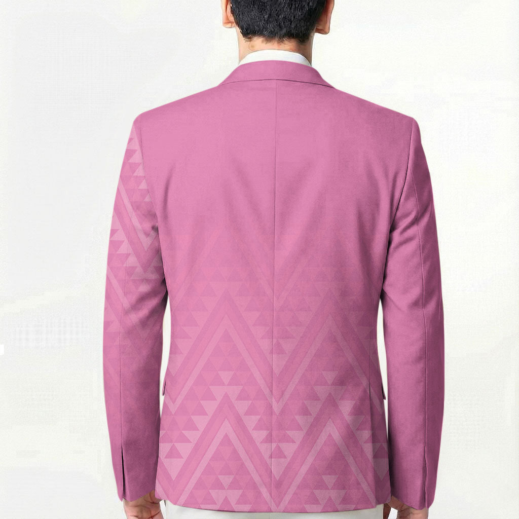New Zealand Ta Moko Silver Fern Pink Blazer Taniko Taniwha Motifs