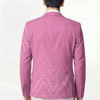New Zealand Ta Moko Silver Fern Pink Blazer Taniko Taniwha Motifs