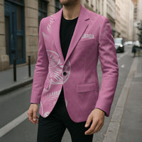 New Zealand Ta Moko Silver Fern Pink Blazer Taniko Taniwha Motifs