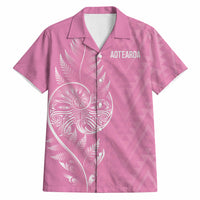 New Zealand Ta Moko Silver Fern Pink Hawaiian Shirt Taniko Taniwha Motifs