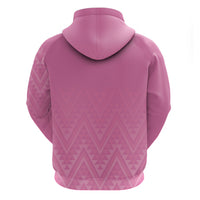 New Zealand Ta Moko Silver Fern Pink Hoodie Taniko Taniwha Motifs