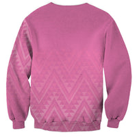 New Zealand Ta Moko Silver Fern Pink Sweatshirt Taniko Taniwha Motifs