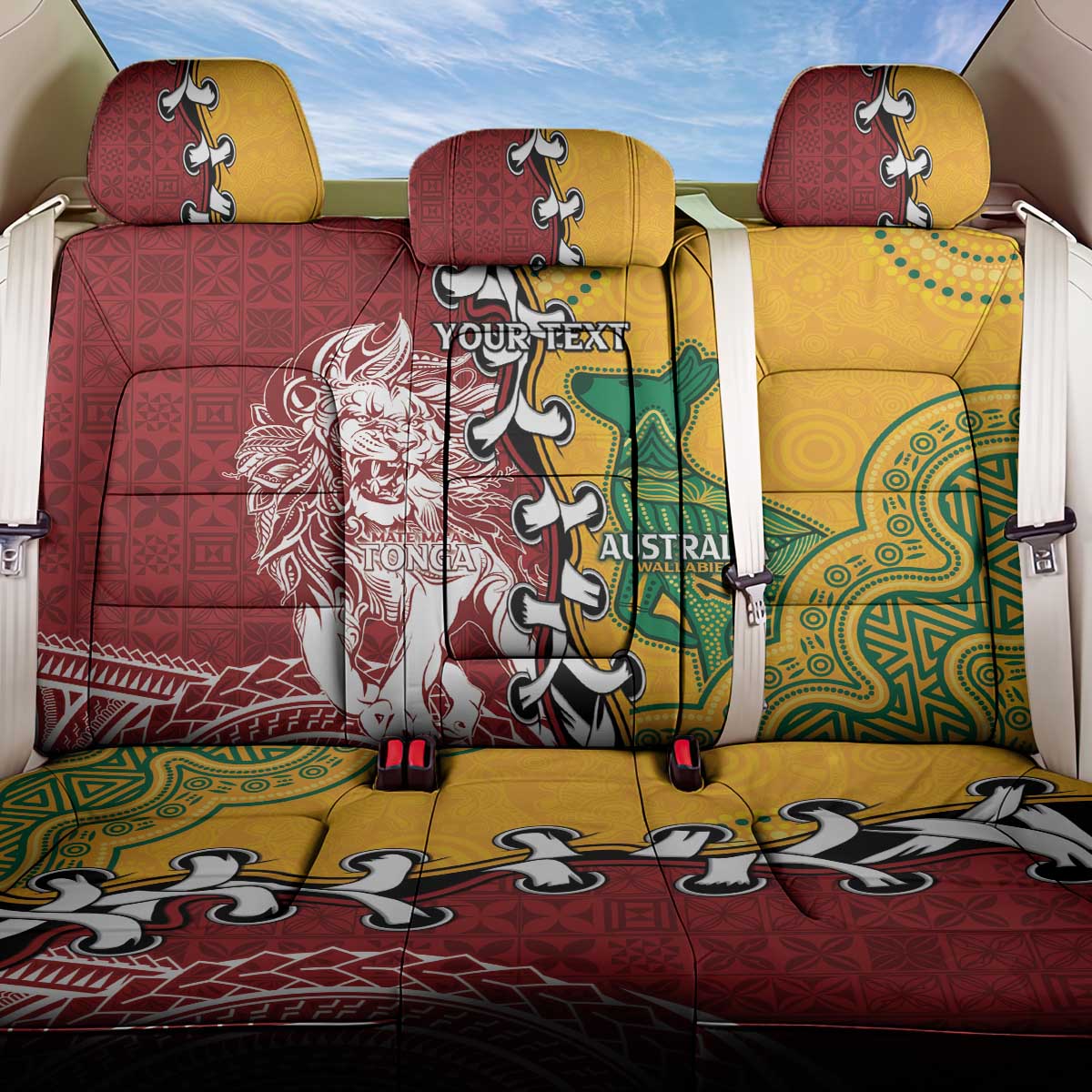 Mate Ma'a Tonga Vs Australia Rugby Personalized Back Car Seat Cover Special Mascots