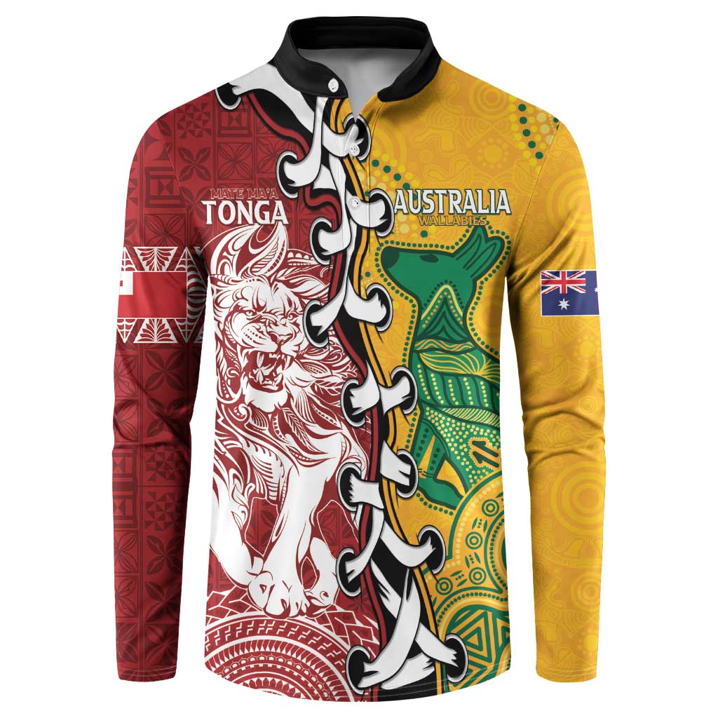 Mate Ma'a Tonga Vs Australia Rugby Personalized Button Sweatshirt Special Mascots