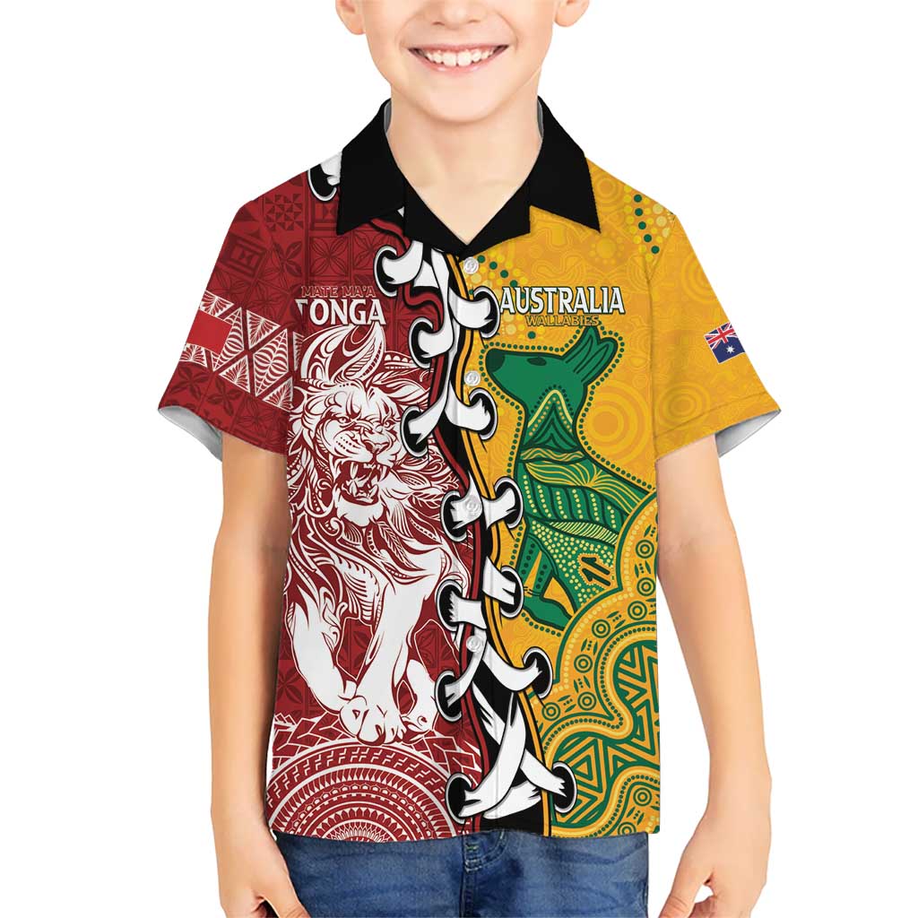 Mate Ma'a Tonga Vs Australia Rugby Personalized Kid Hawaiian Shirt Special Mascots
