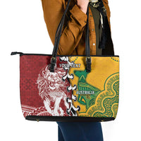 Mate Ma'a Tonga Vs Australia Rugby Personalized Leather Tote Bag Special Mascots