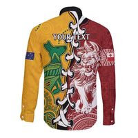 Mate Ma'a Tonga Vs Australia Rugby Personalized Long Sleeve Button Shirt Special Mascots