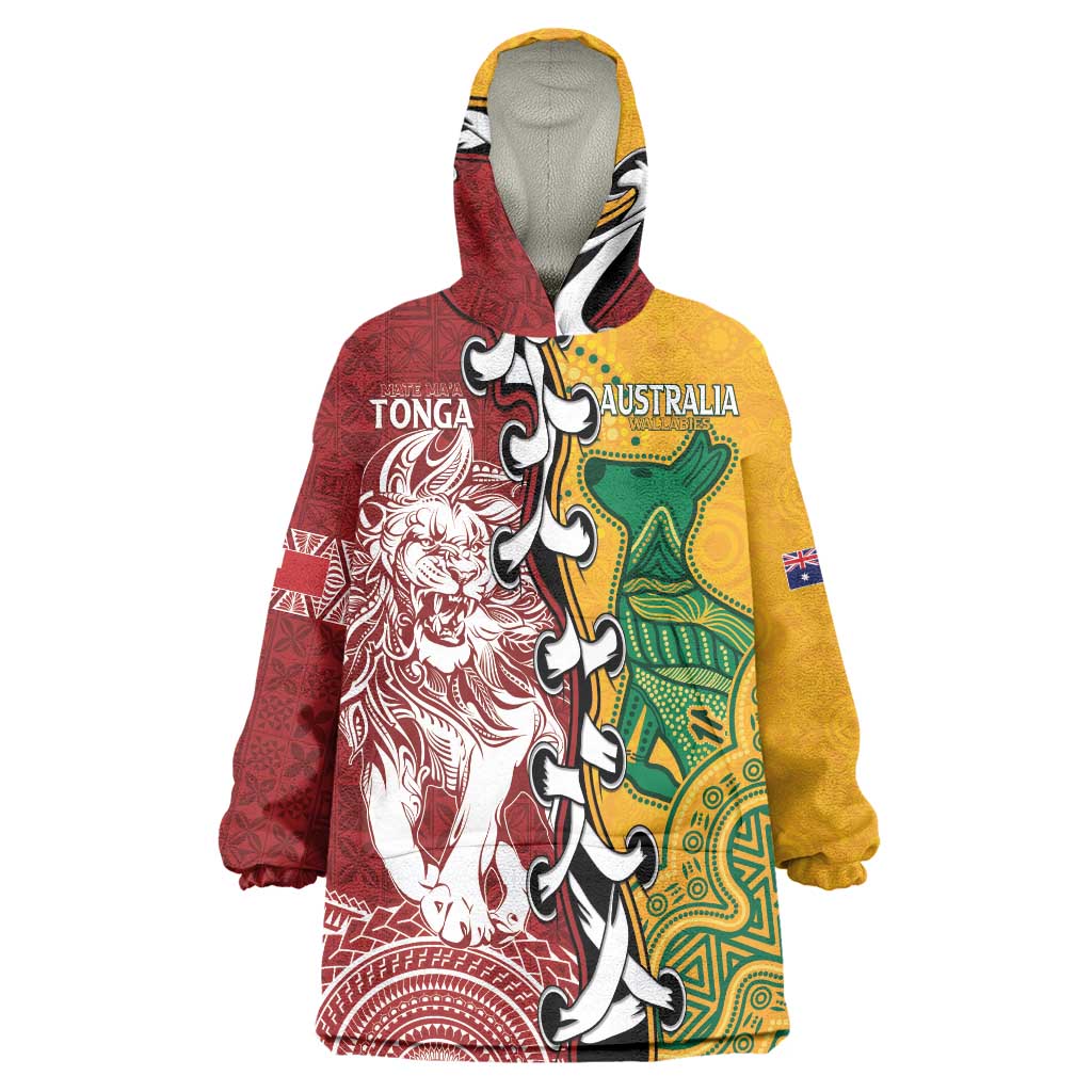 Mate Ma'a Tonga Vs Australia Rugby Personalized Wearable Blanket Hoodie Special Mascots