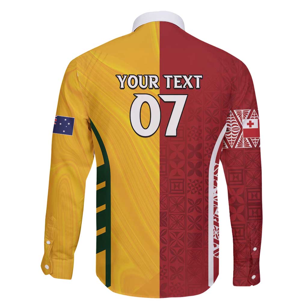 Australia - Tonga Rugby Custom Family Matching Mermaid Dress and Hawaiian Shirt Minimalist Dynamic