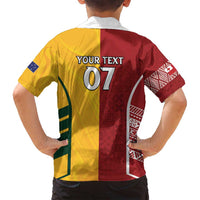 Australia - Tonga Rugby Custom Family Matching Puletasi and Hawaiian Shirt Minimalist Dynamic