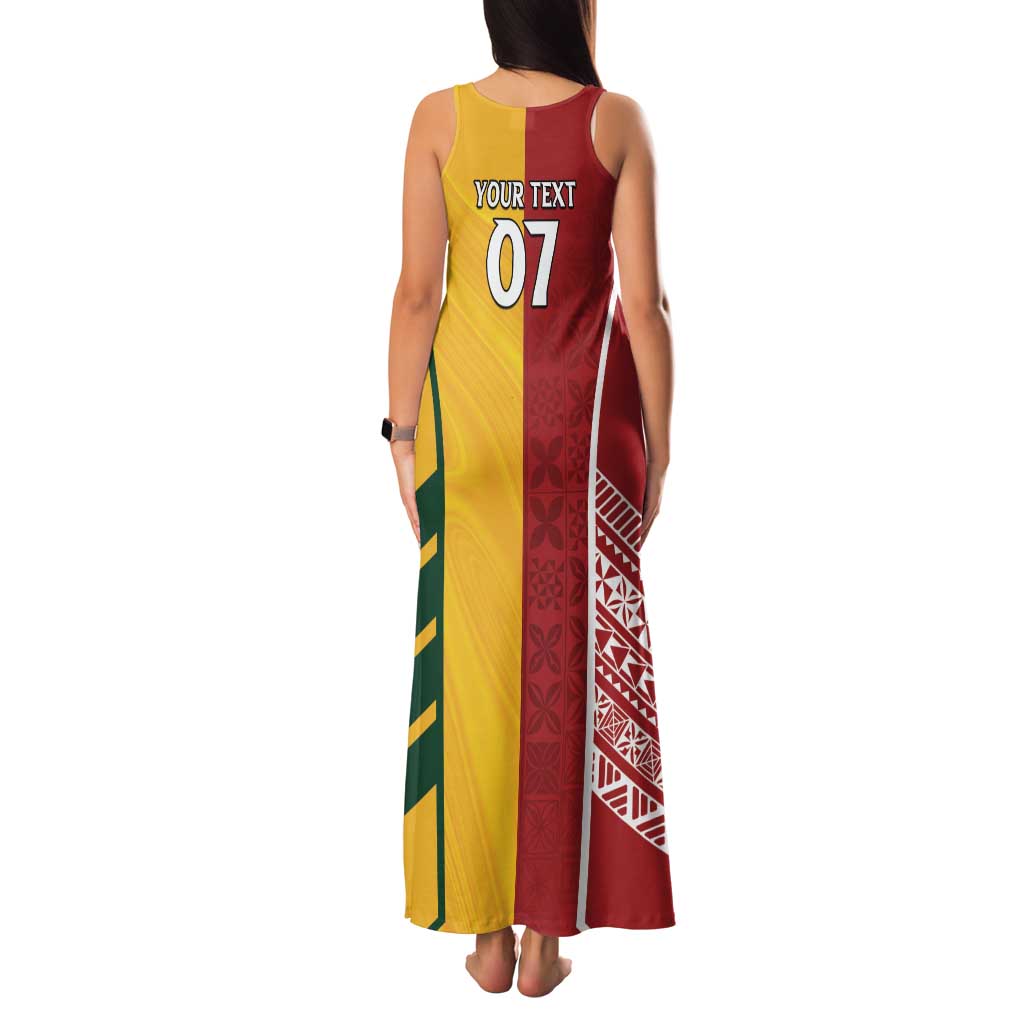 Australia - Tonga Rugby Custom Family Matching Tank Maxi Dress and Hawaiian Shirt Minimalist Dynamic