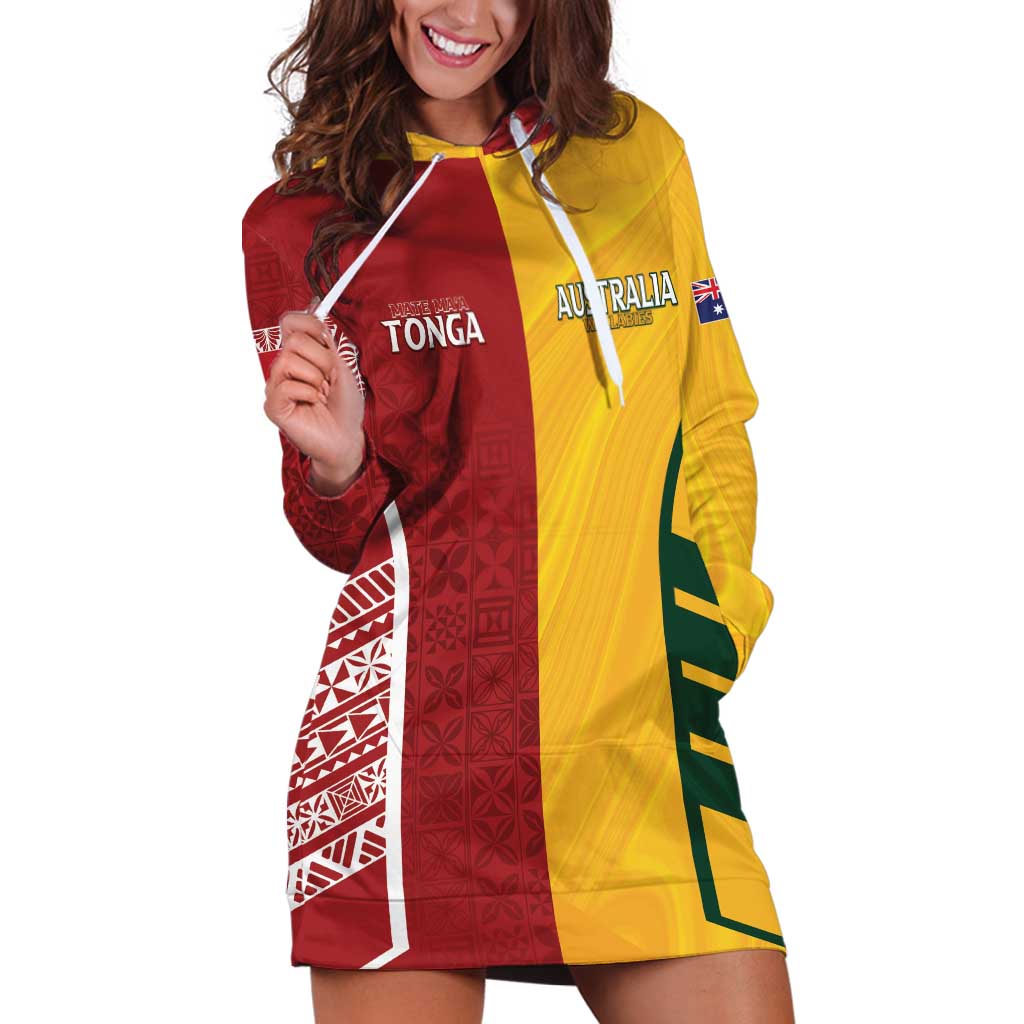 Australia - Tonga Rugby Custom Hoodie Dress Minimalist Dynamic