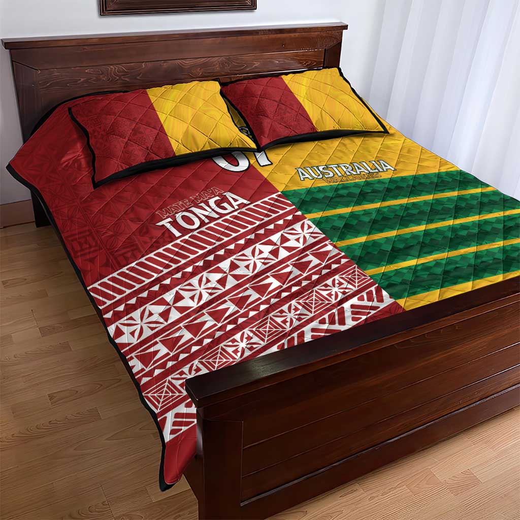 Australia - Tonga Rugby Custom Quilt Bed Set Minimalist Dynamic