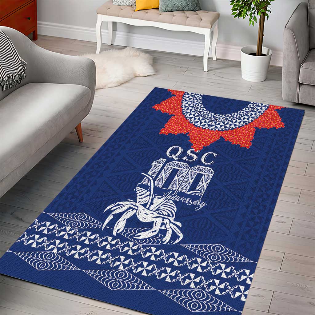 Queen Salote College 100 Years Anniversary Area Rug Tonga QSC Royal Blue - Polynesian Pride