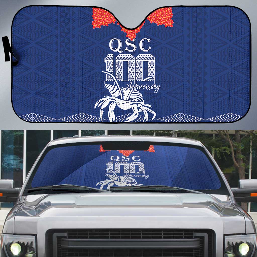 Queen Salote College 100 Years Anniversary Auto Sun Shade Tonga QSC Royal Blue - Polynesian Pride