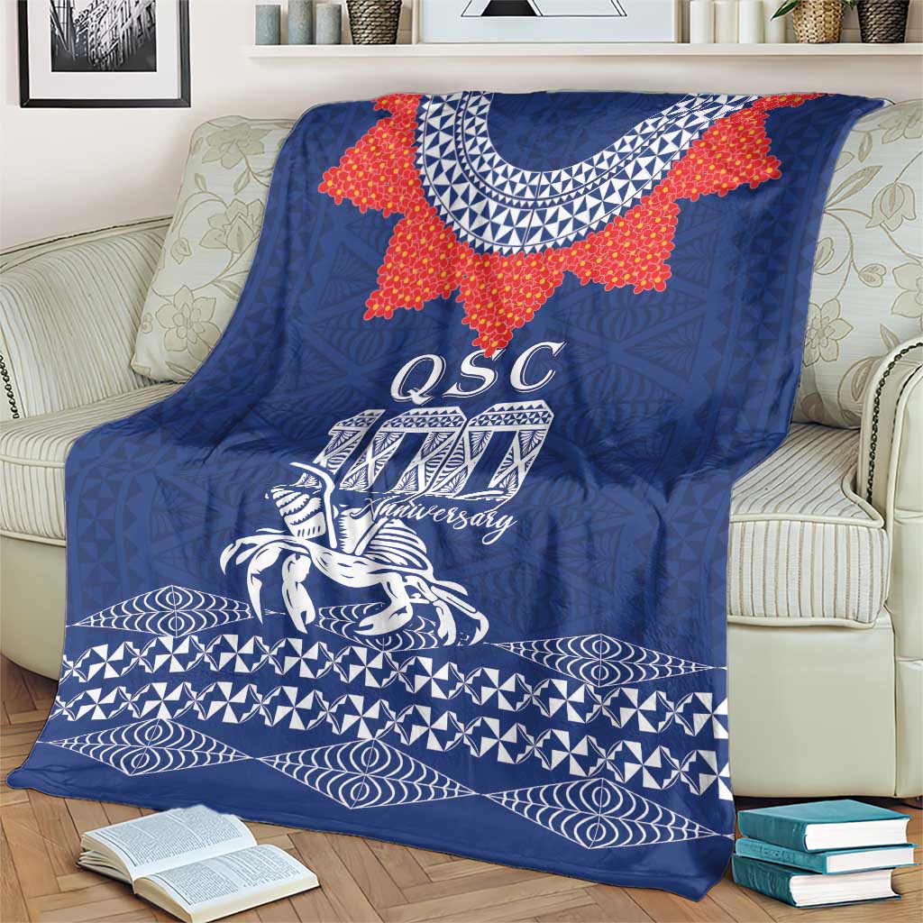 Queen Salote College 100 Years Anniversary Blanket Tonga QSC Royal Blue - Polynesian Pride
